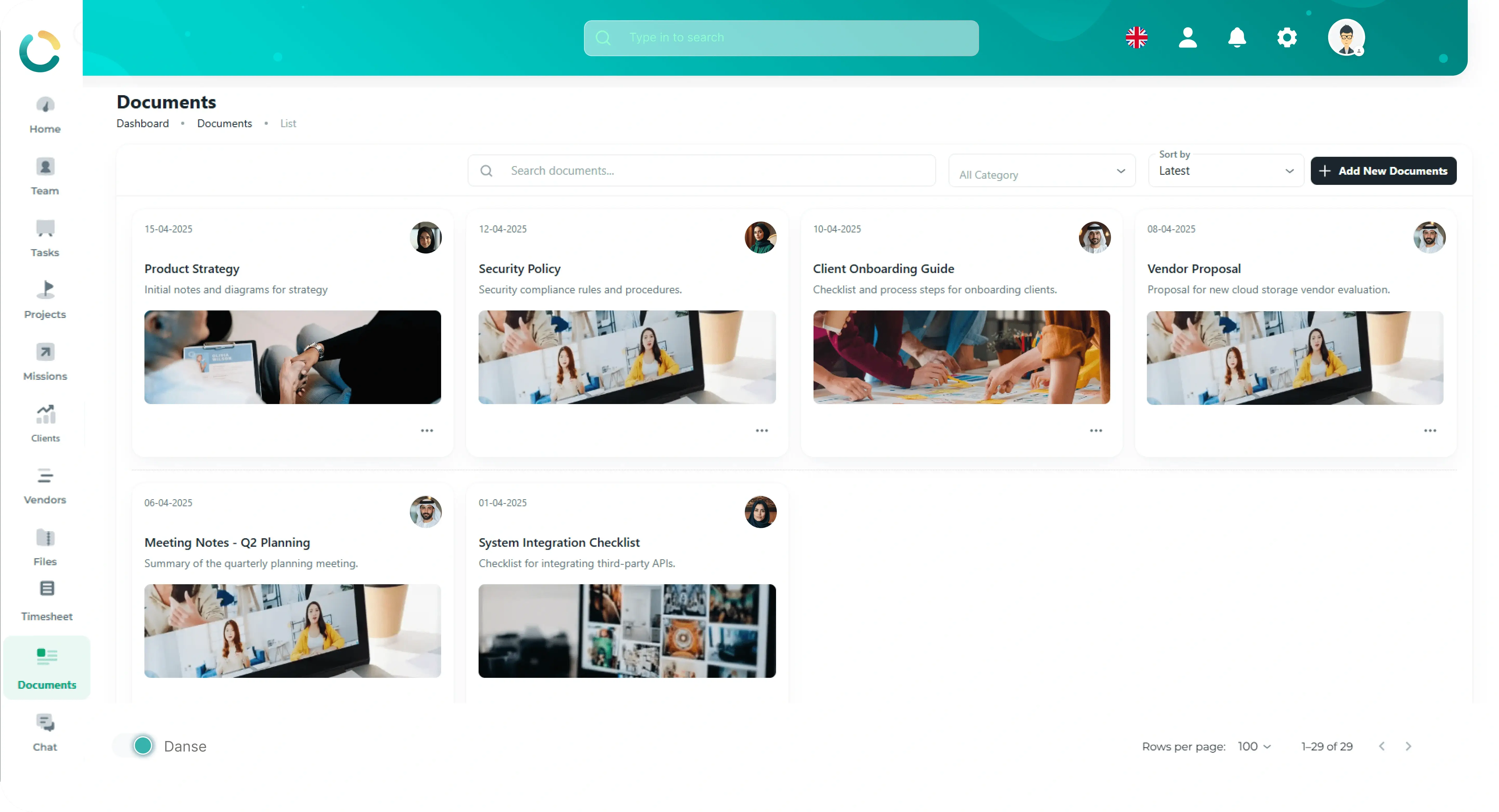 NOVOTAK Document Management Dashboard